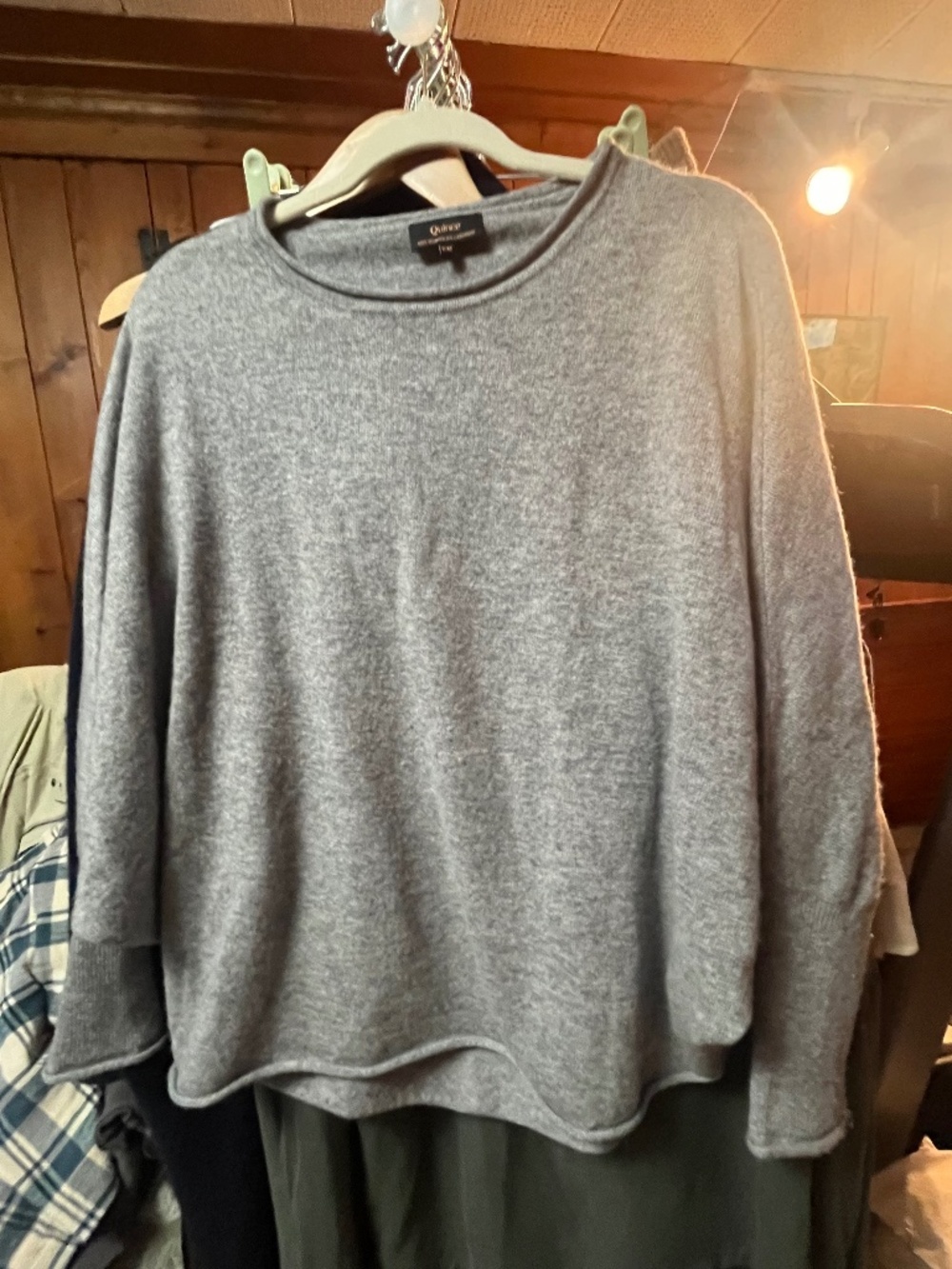 Quince Gray Cashmere Sweater, S/M